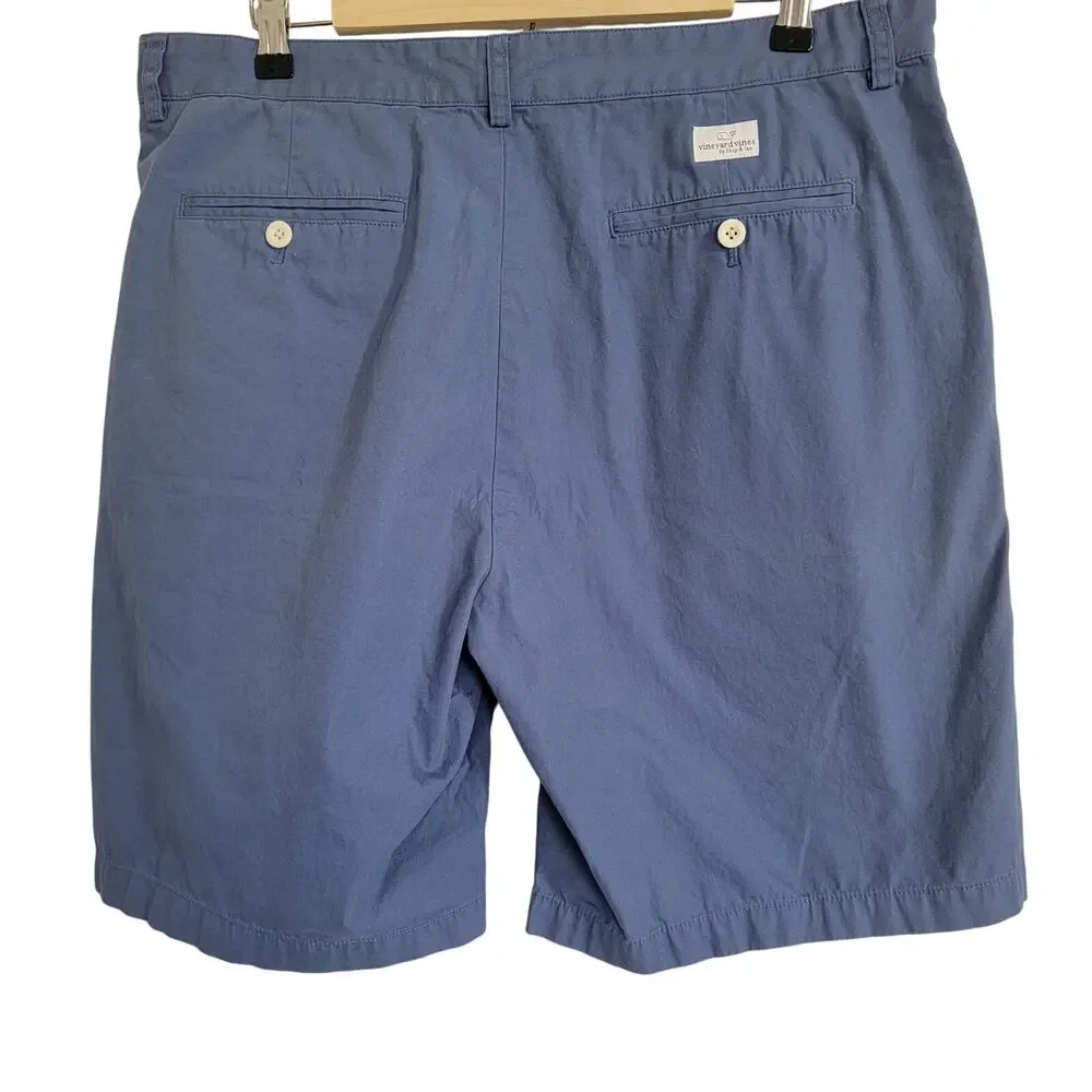 Vineyard Vines Club Short Mens Sz 36 Blue Shep & Ian Preppy Flat Front Golf